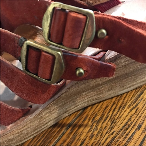 *SOLD* Free People x A.S.98/AS98 leather wedge platform sandals with buckles - Picture 11 of 14